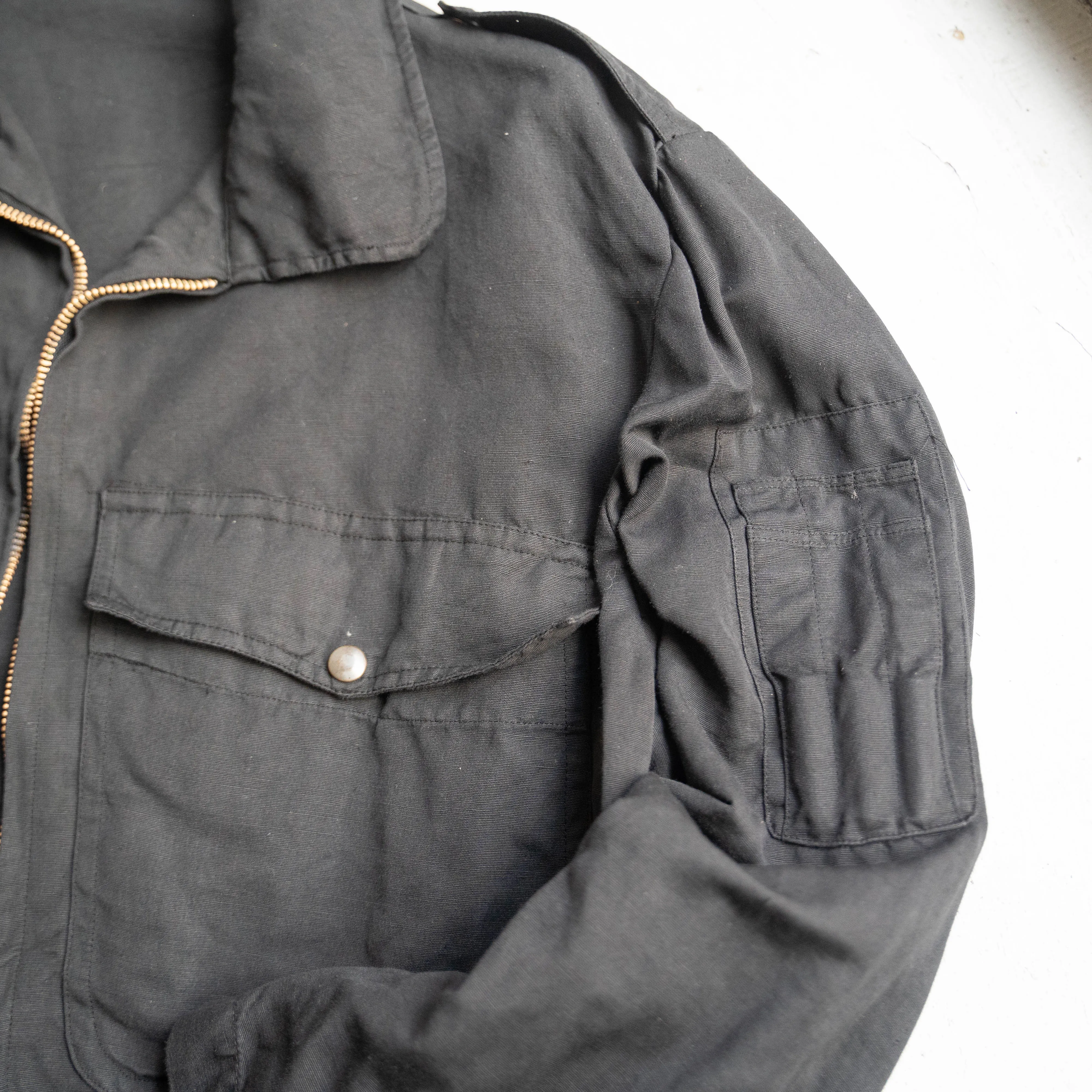 1960-80s Italian military helicrew jacket 'dead stock' -black dyed-