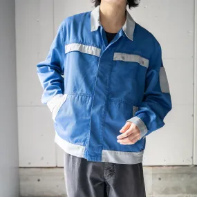 1970-80s Germany gray × blue design work jacket