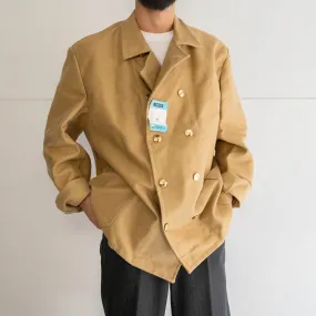 1970s German beige color elephantskin double breasted work jacket 'deadstock'