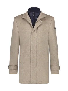 A Fish Named Fred Funnel Neck Coat | Beige