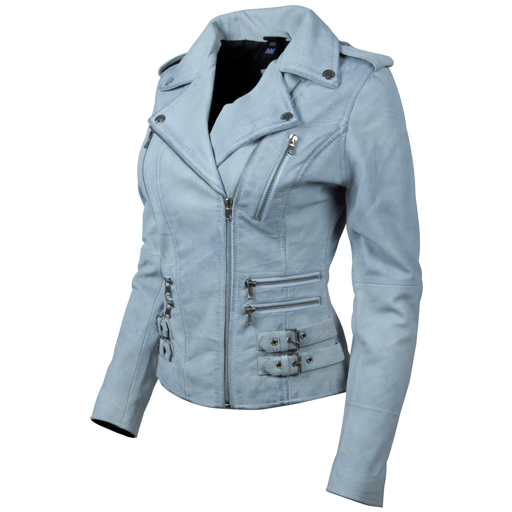 AGSM Women's Biker Jacket - Dirty White