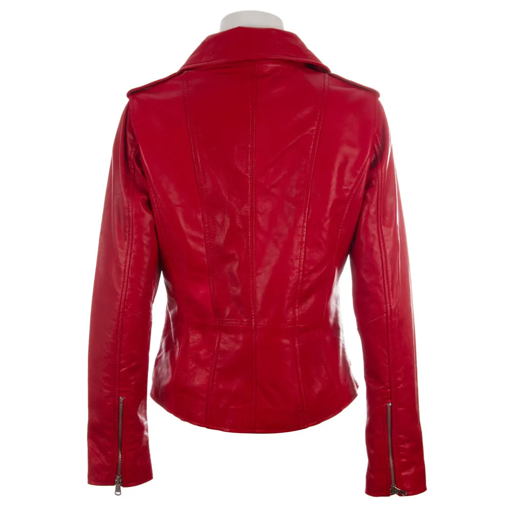 AGSM Women's Biker Jacket - Red