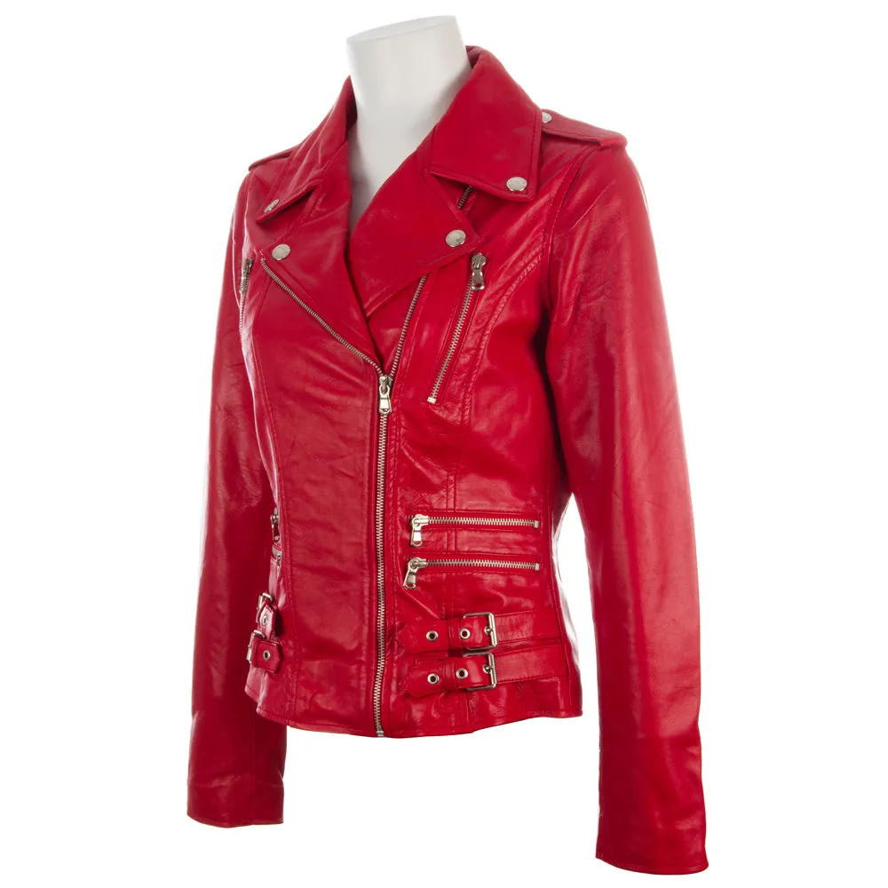 AGSM Women's Biker Jacket - Red