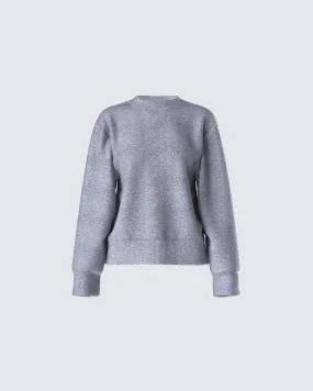 Angela Grey Sweater Knit Top