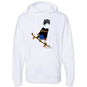 Anne Williams Art Skateboard Cat Pullover Hooded Sweatshirt