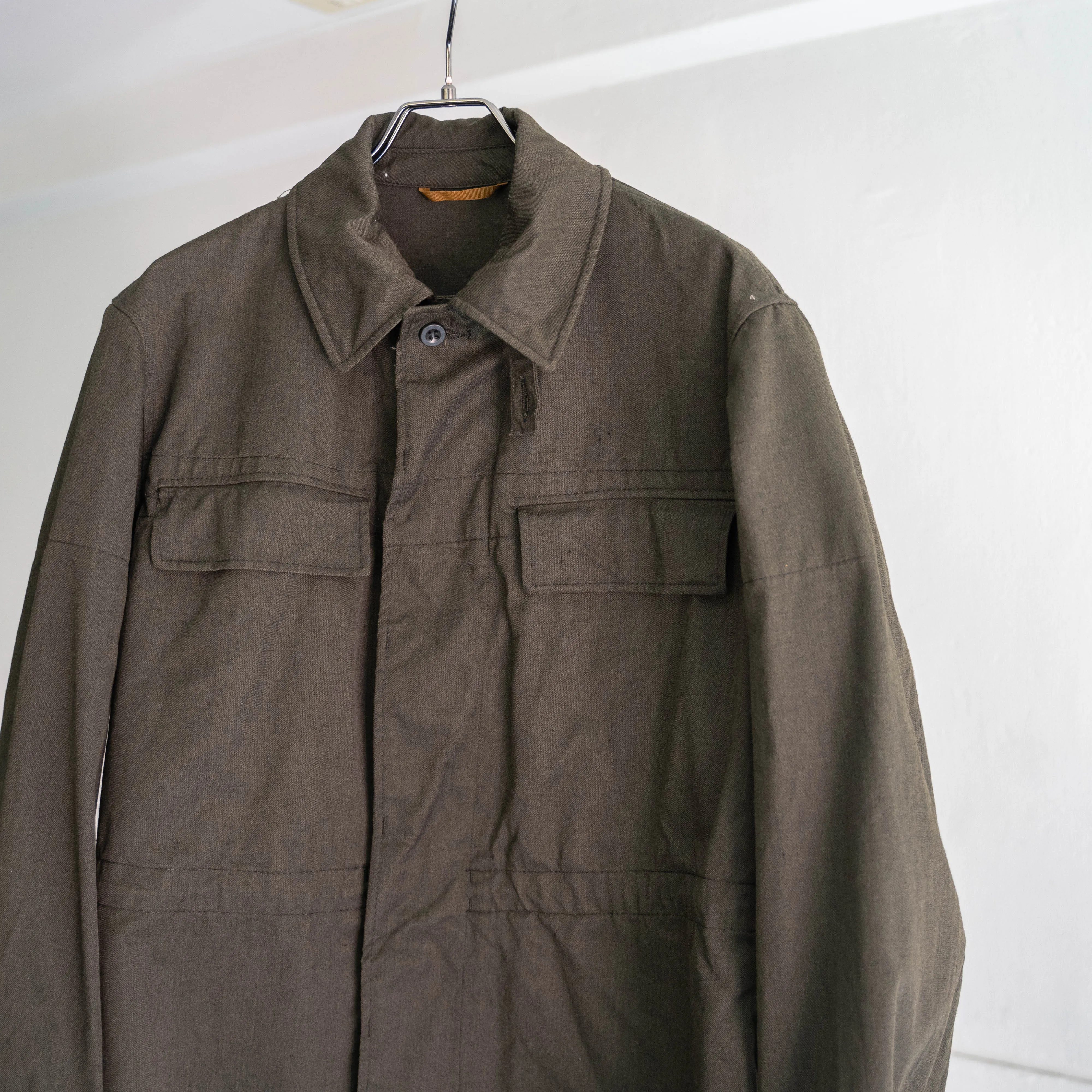 around 1970s Czech military field jacket 'dead stock' -black dyed & without epaulette-