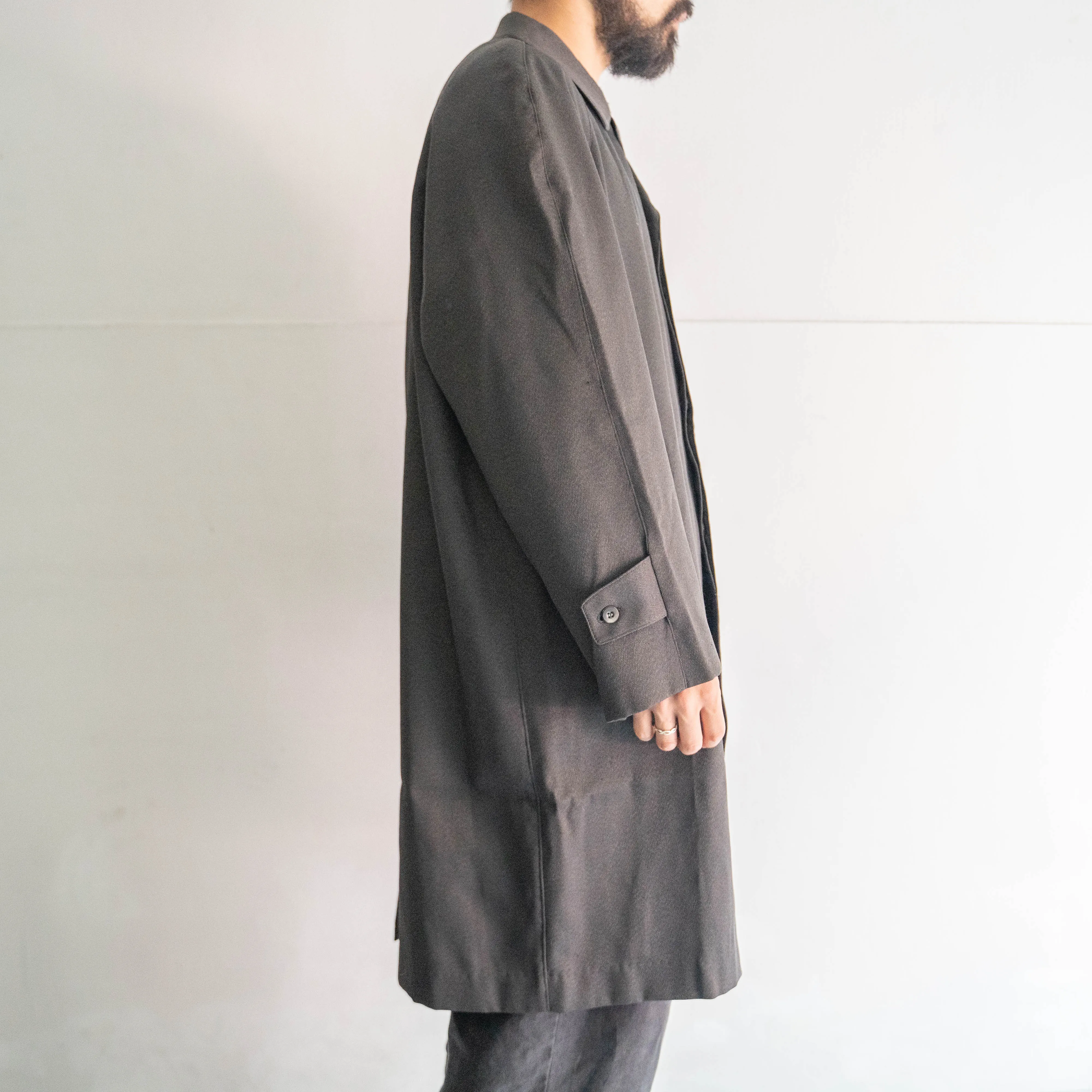 around 1980s Japan vintage charcoal base balmachan coat