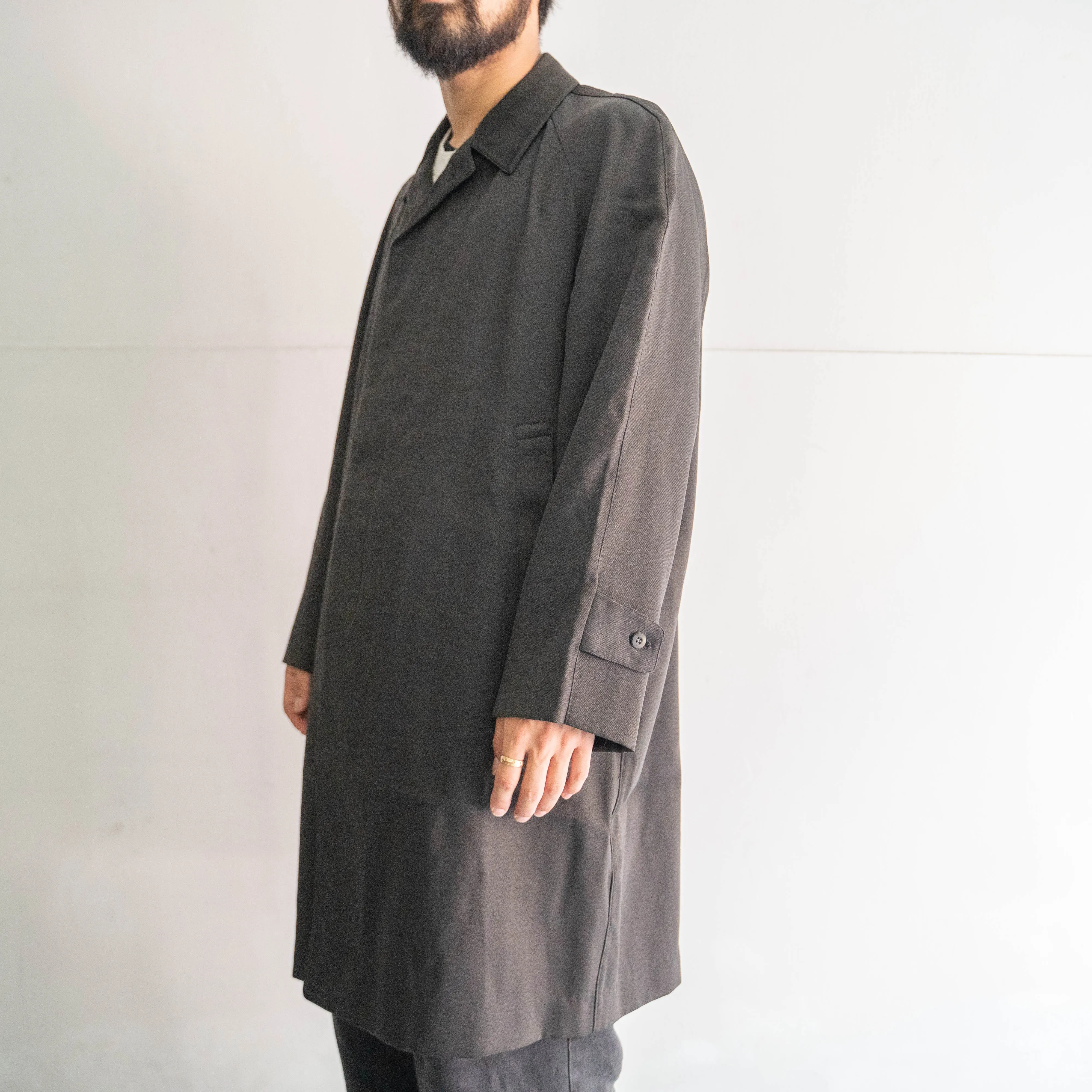 around 1980s Japan vintage charcoal base balmachan coat