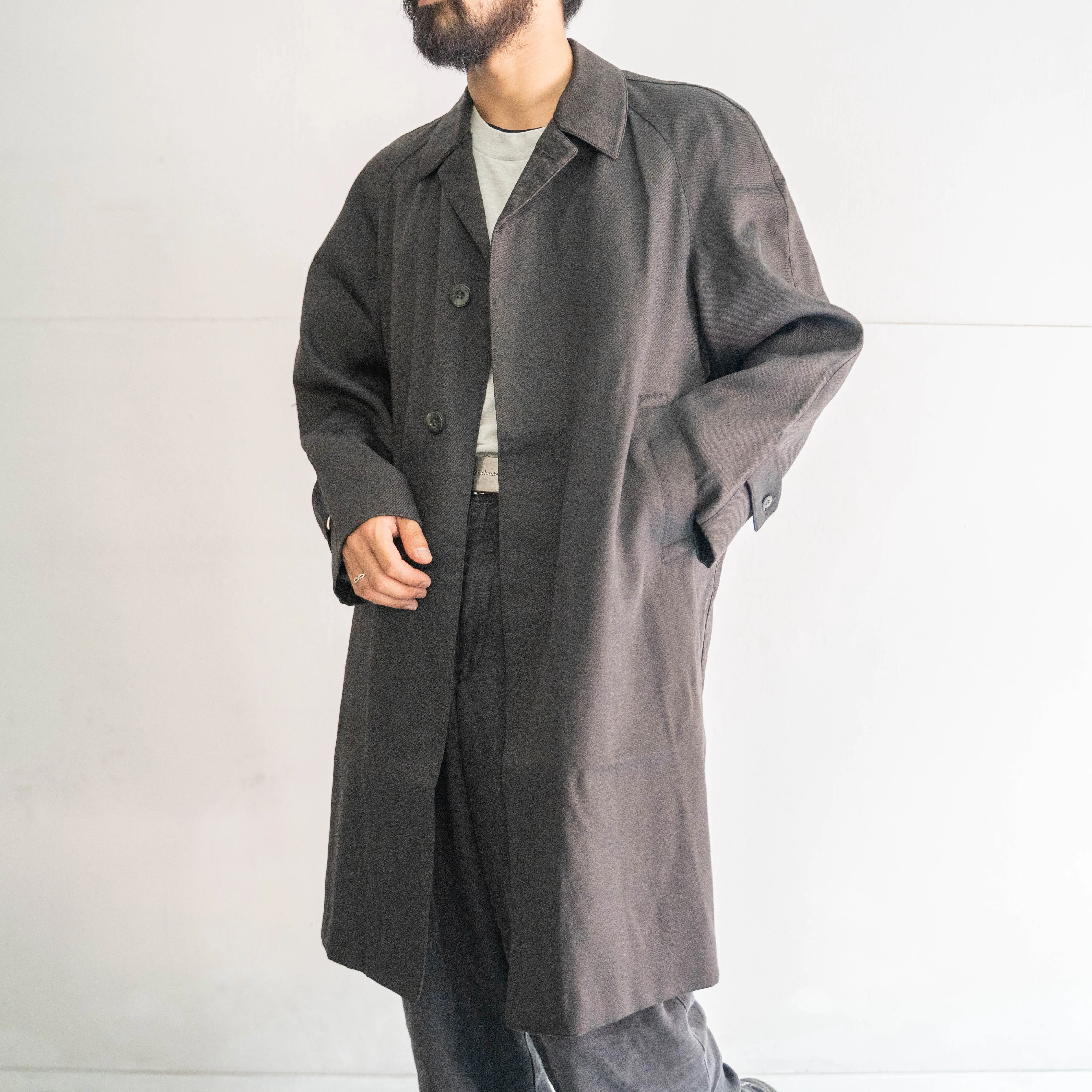 around 1980s Japan vintage charcoal base balmachan coat