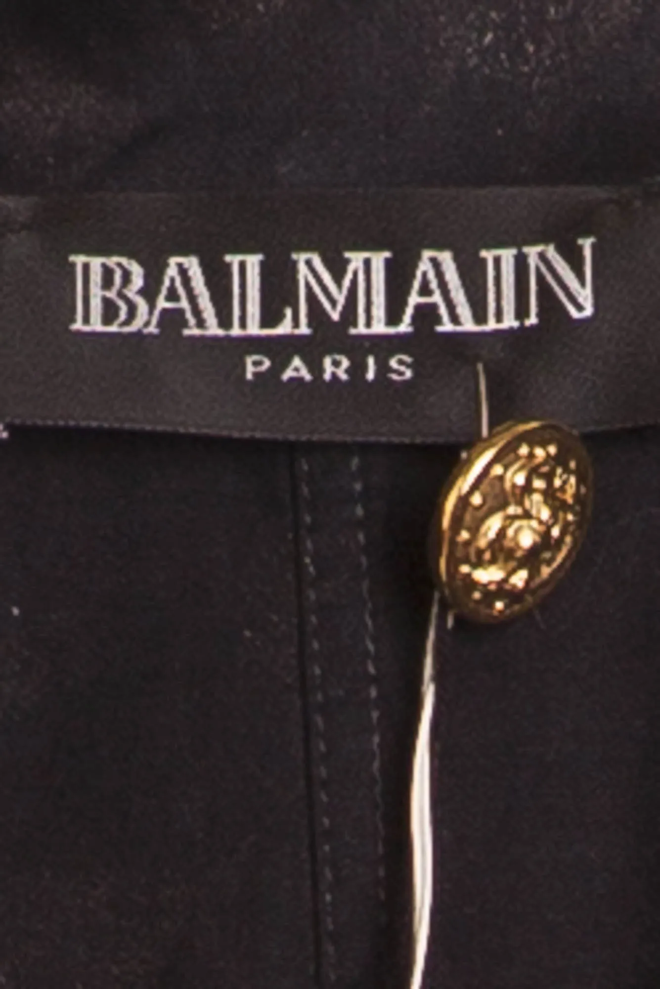 Balmain - NWT Gold Brushed Long Sleeve Black Trenchcoat  - FR 40