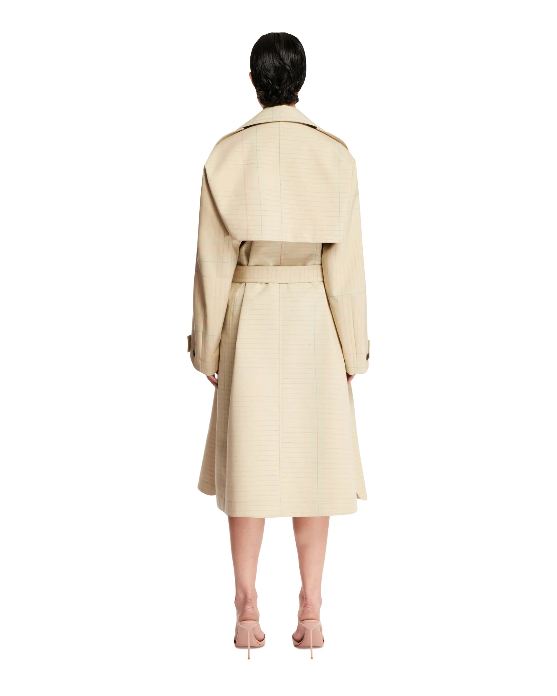 Beige Cotton And Silk Trench Coat