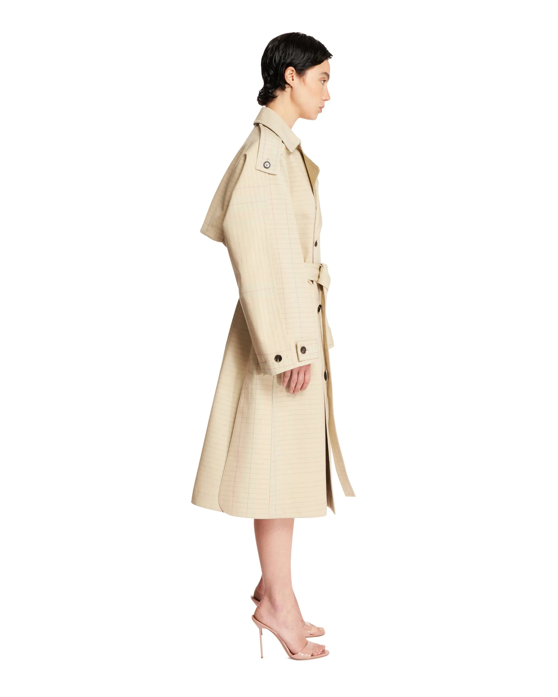 Beige Cotton And Silk Trench Coat