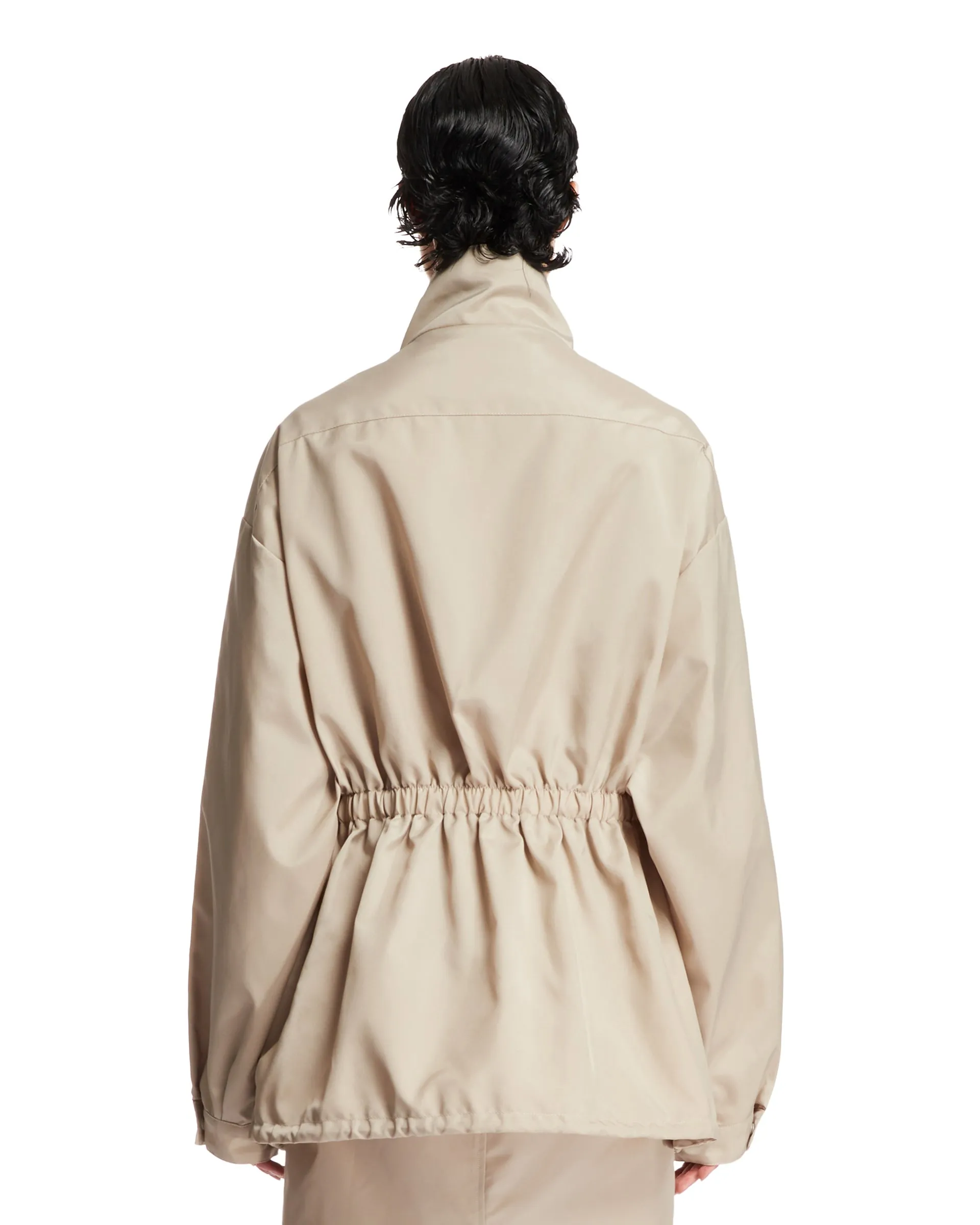 Beige Drawstring Parka