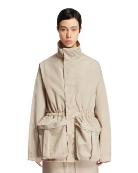 Beige Drawstring Parka