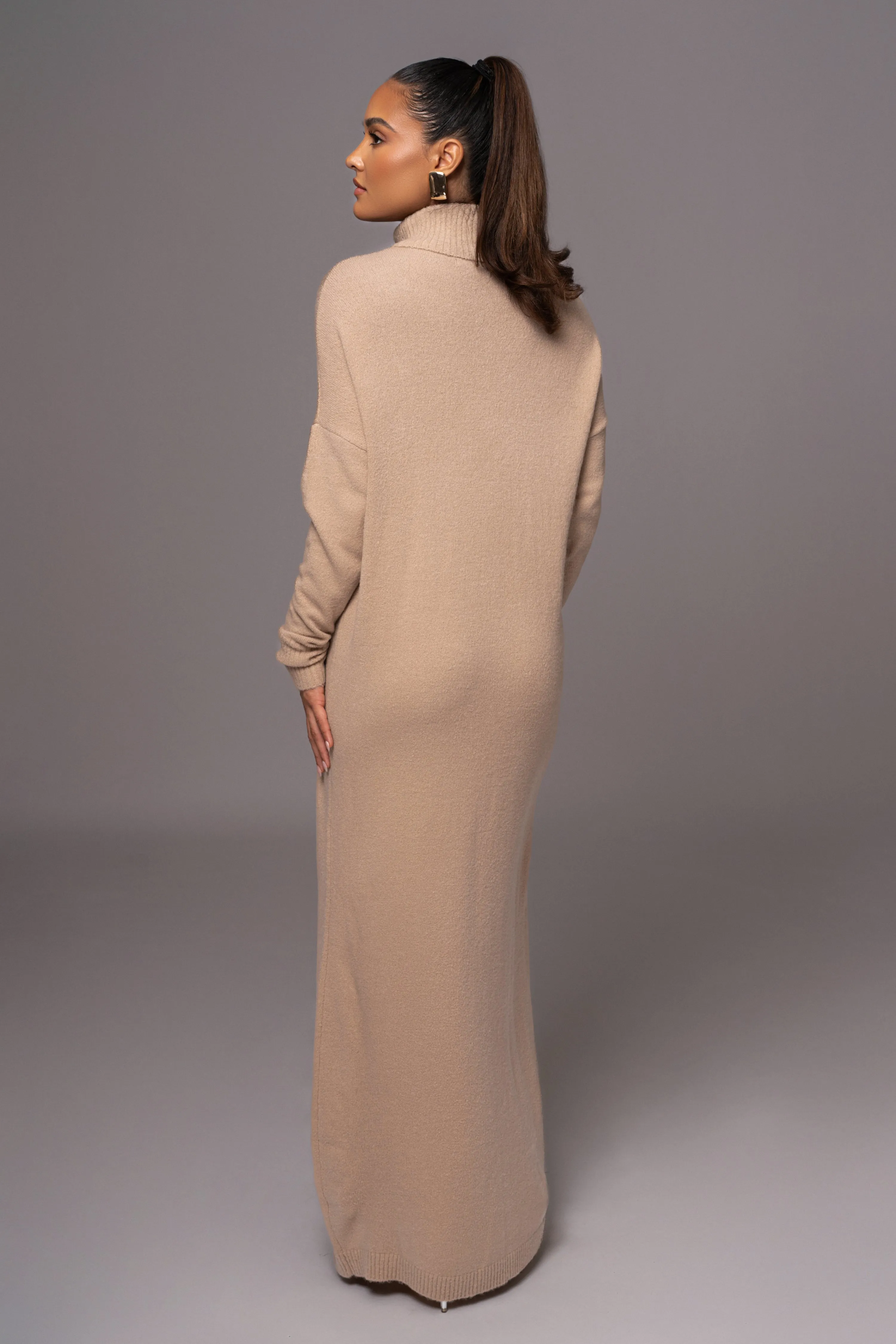 Beige Hartley Knit Maxi Dress