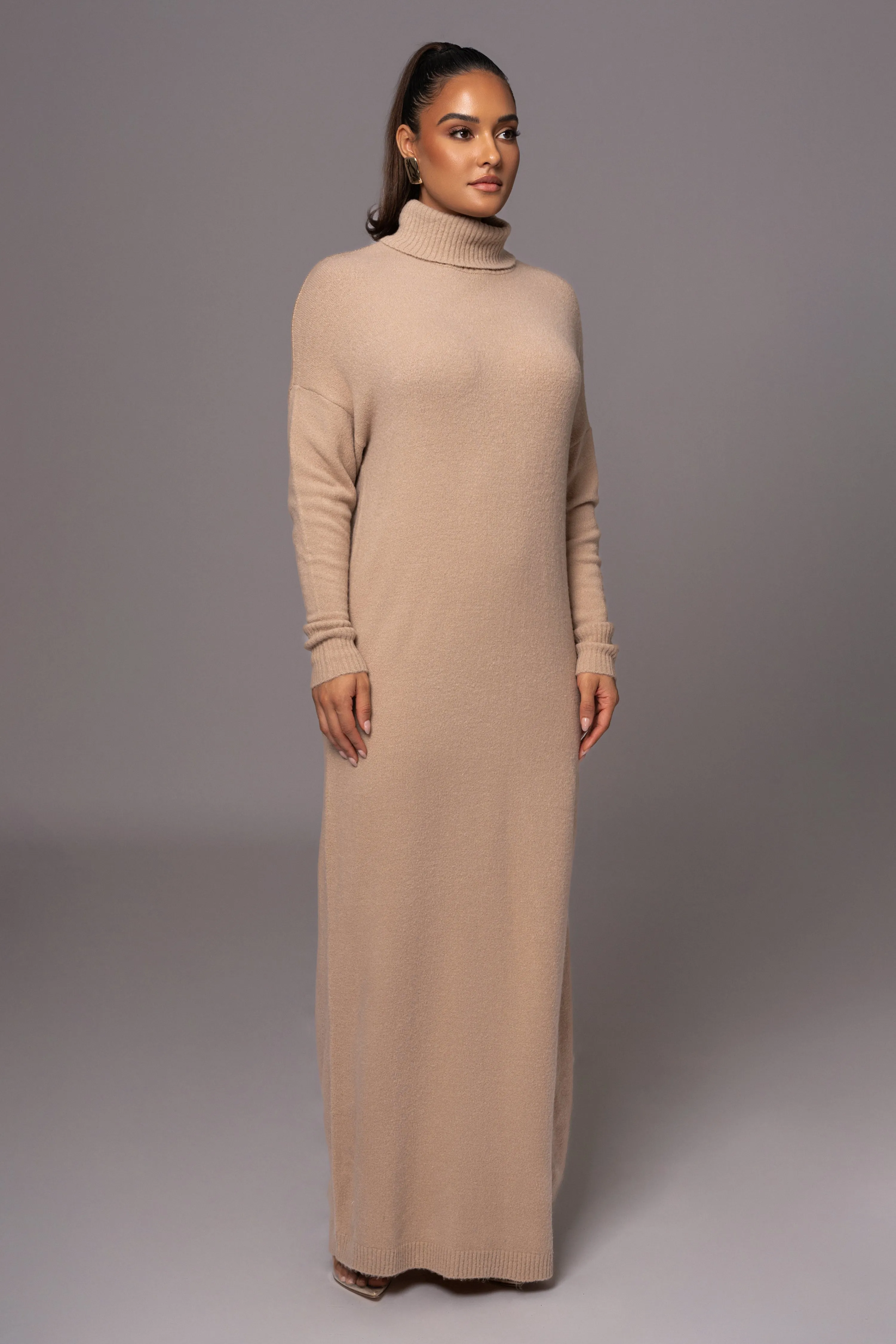 Beige Hartley Knit Maxi Dress