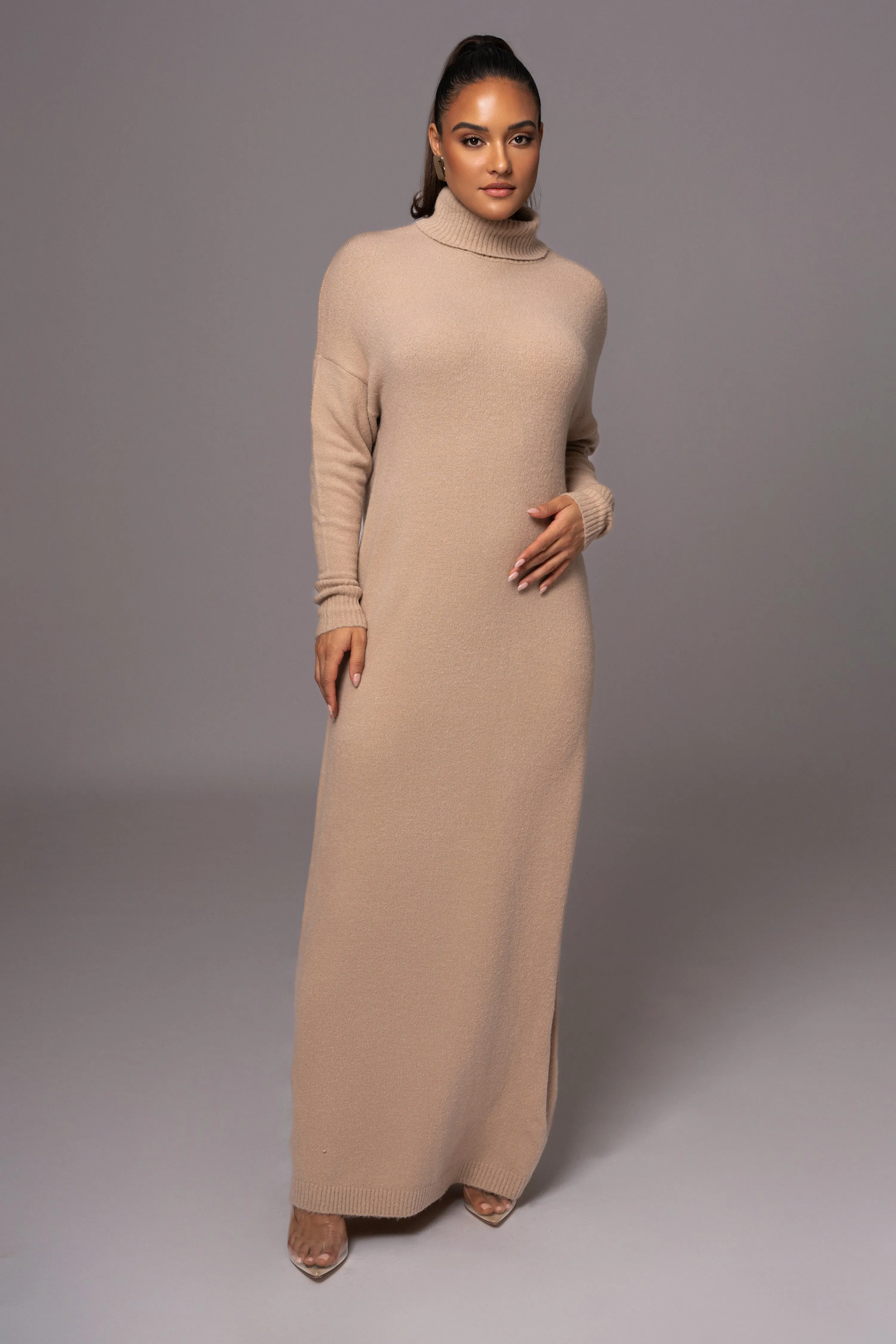 Beige Hartley Knit Maxi Dress