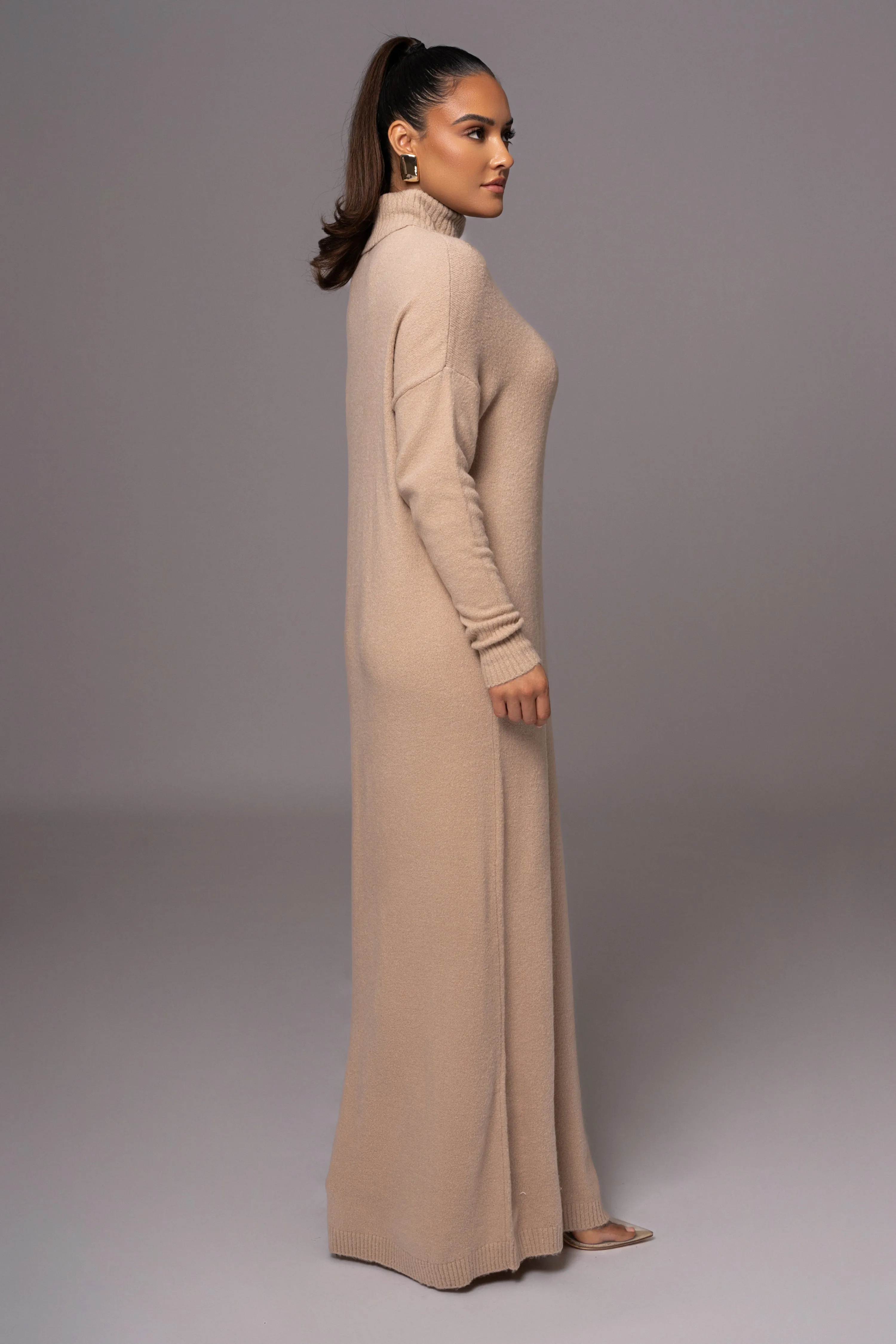 Beige Hartley Knit Maxi Dress