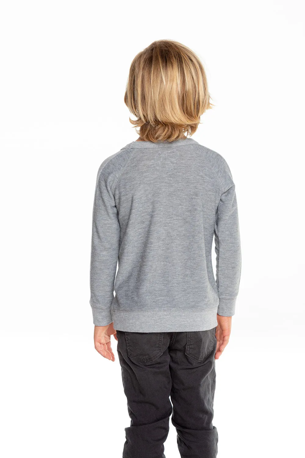 Boys Cozy Knit Long Sleeve Rib Panel Raglan Pullover