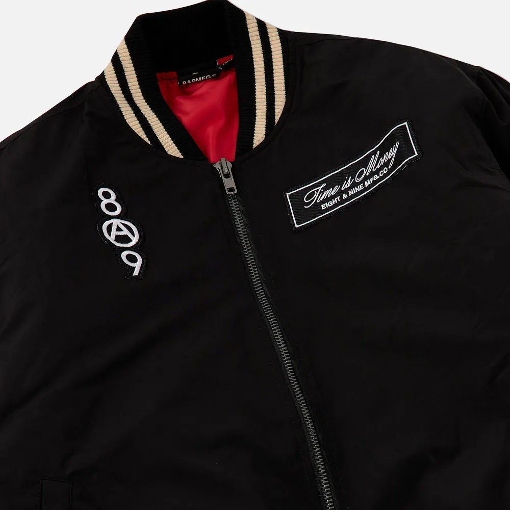 Burning Time Bomber Jacket Black