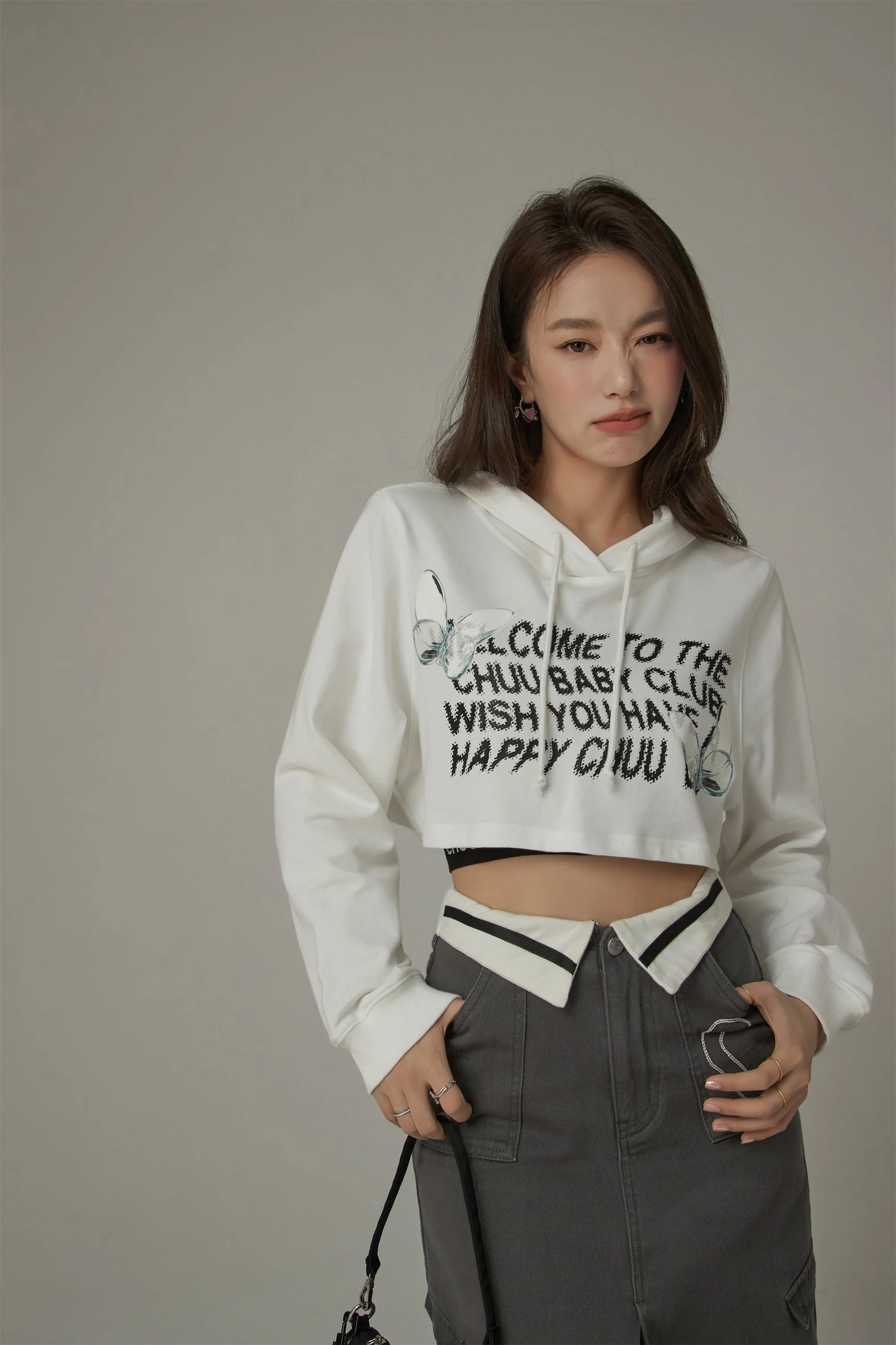 Butterfly Cropped Hoodie