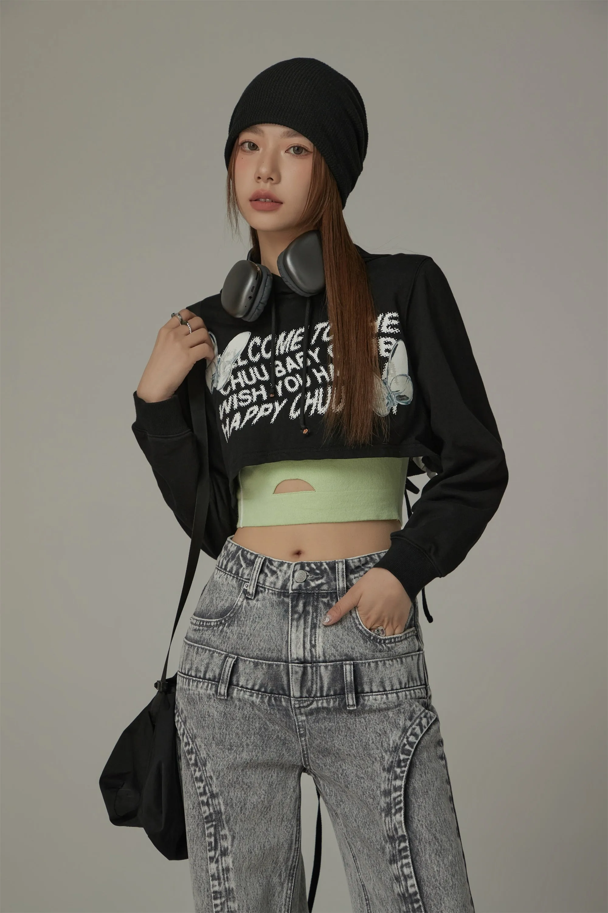 Butterfly Cropped Hoodie