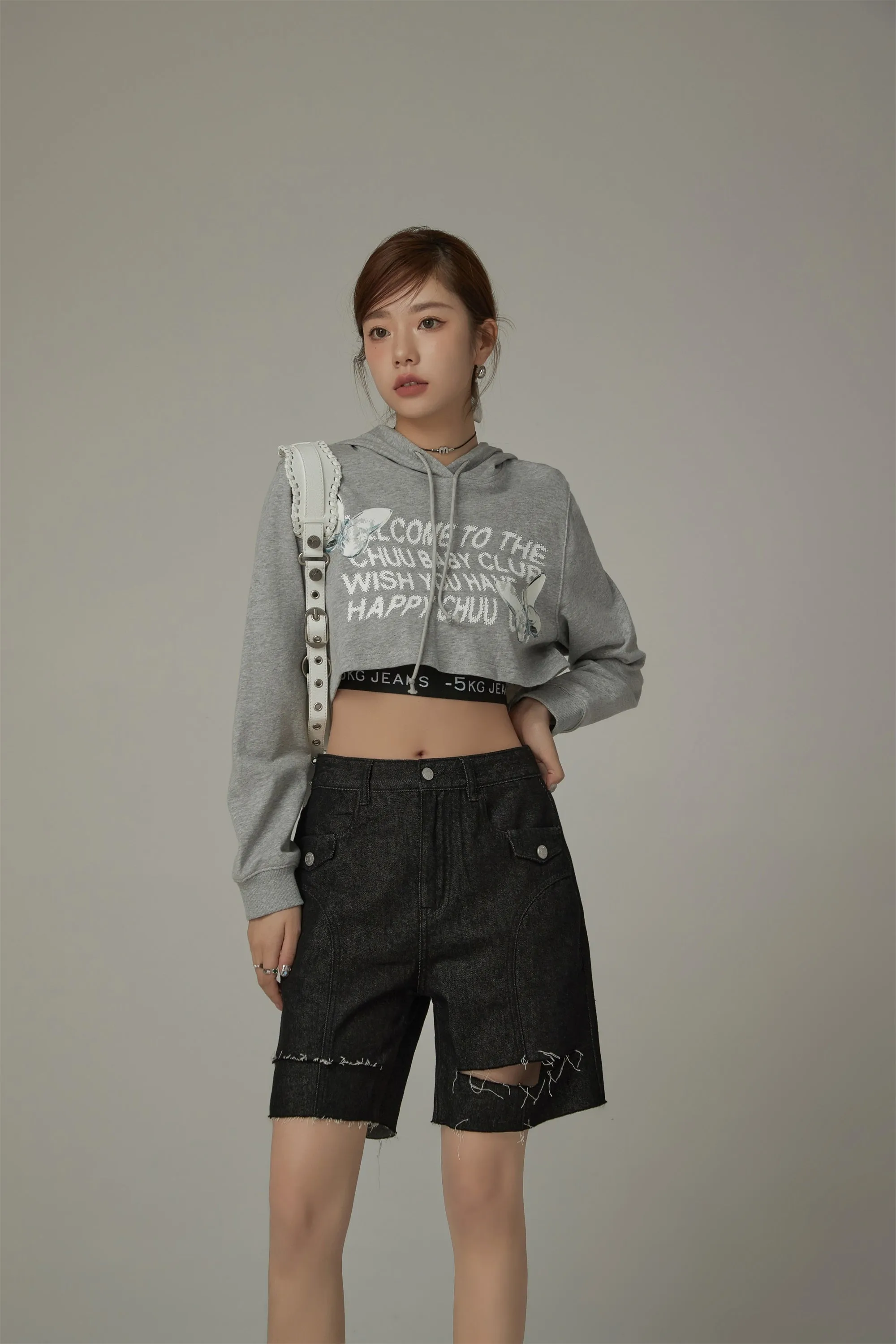 Butterfly Cropped Hoodie