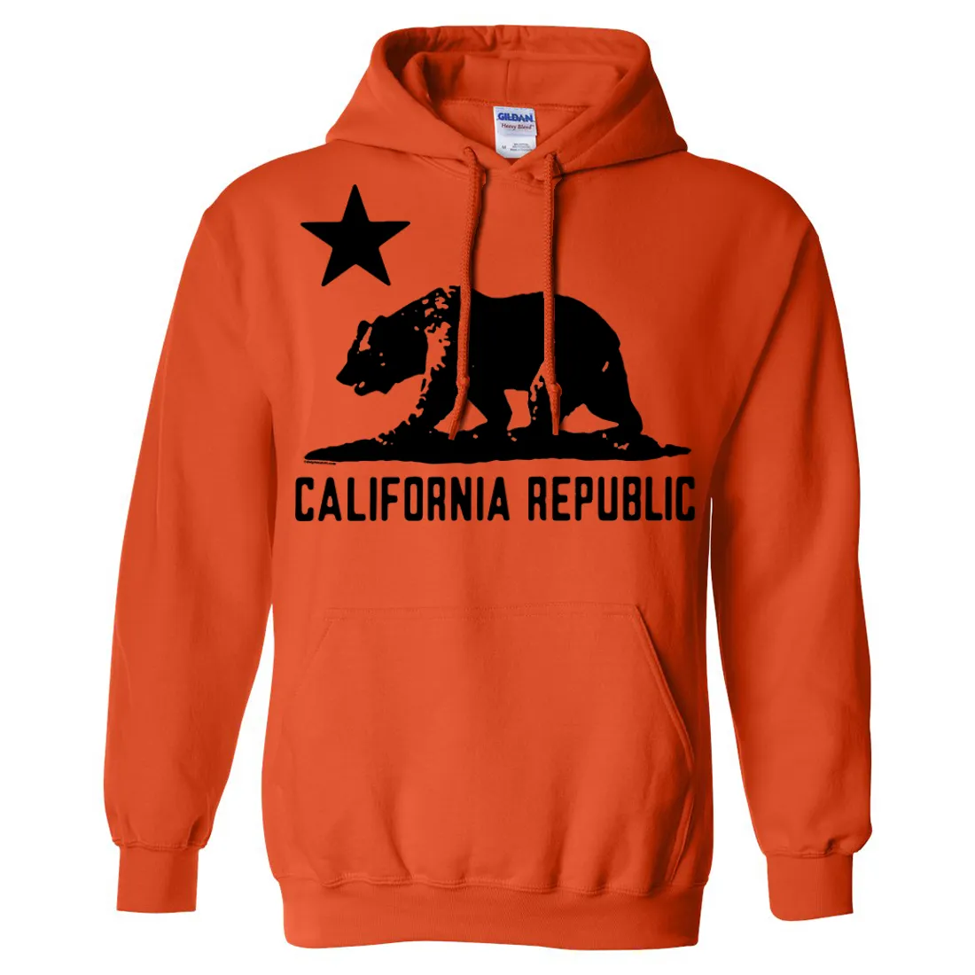 California Flag Black Oversized Silhouette Asst Colors Hoodie