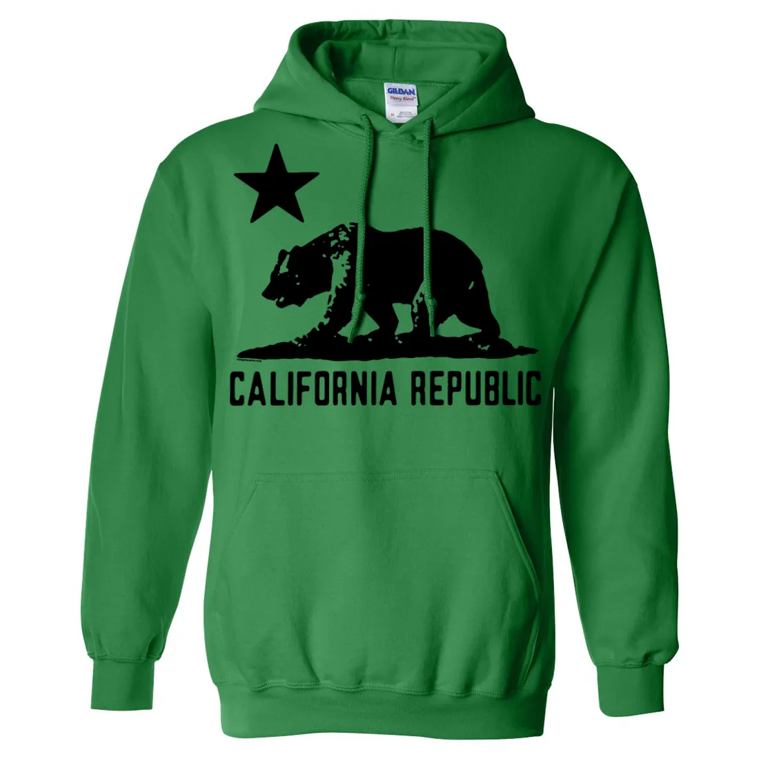 California Flag Black Oversized Silhouette Asst Colors Hoodie