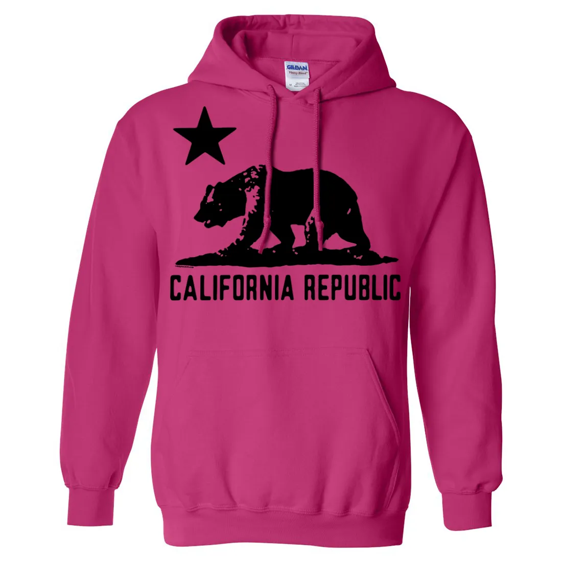 California Flag Black Oversized Silhouette Asst Colors Hoodie