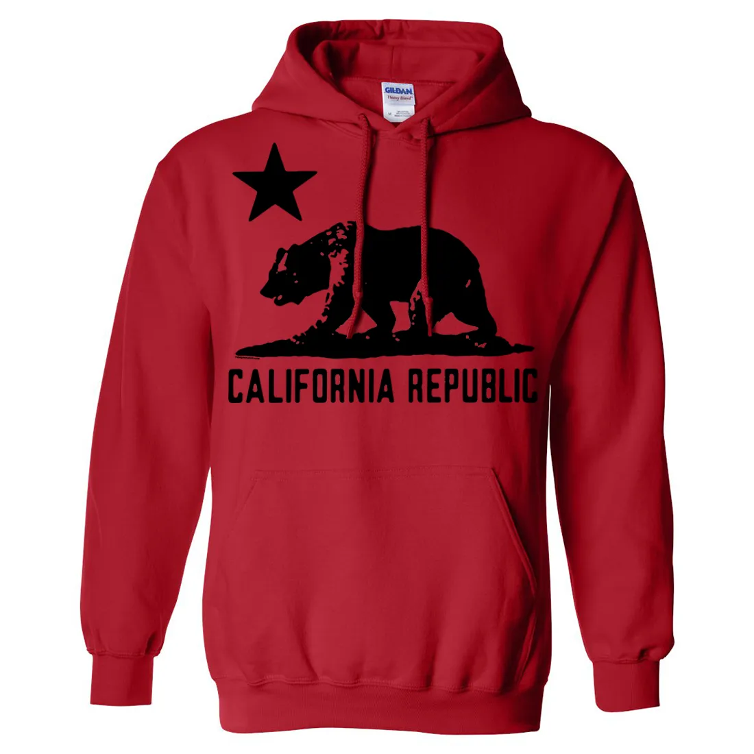 California Flag Black Oversized Silhouette Asst Colors Hoodie