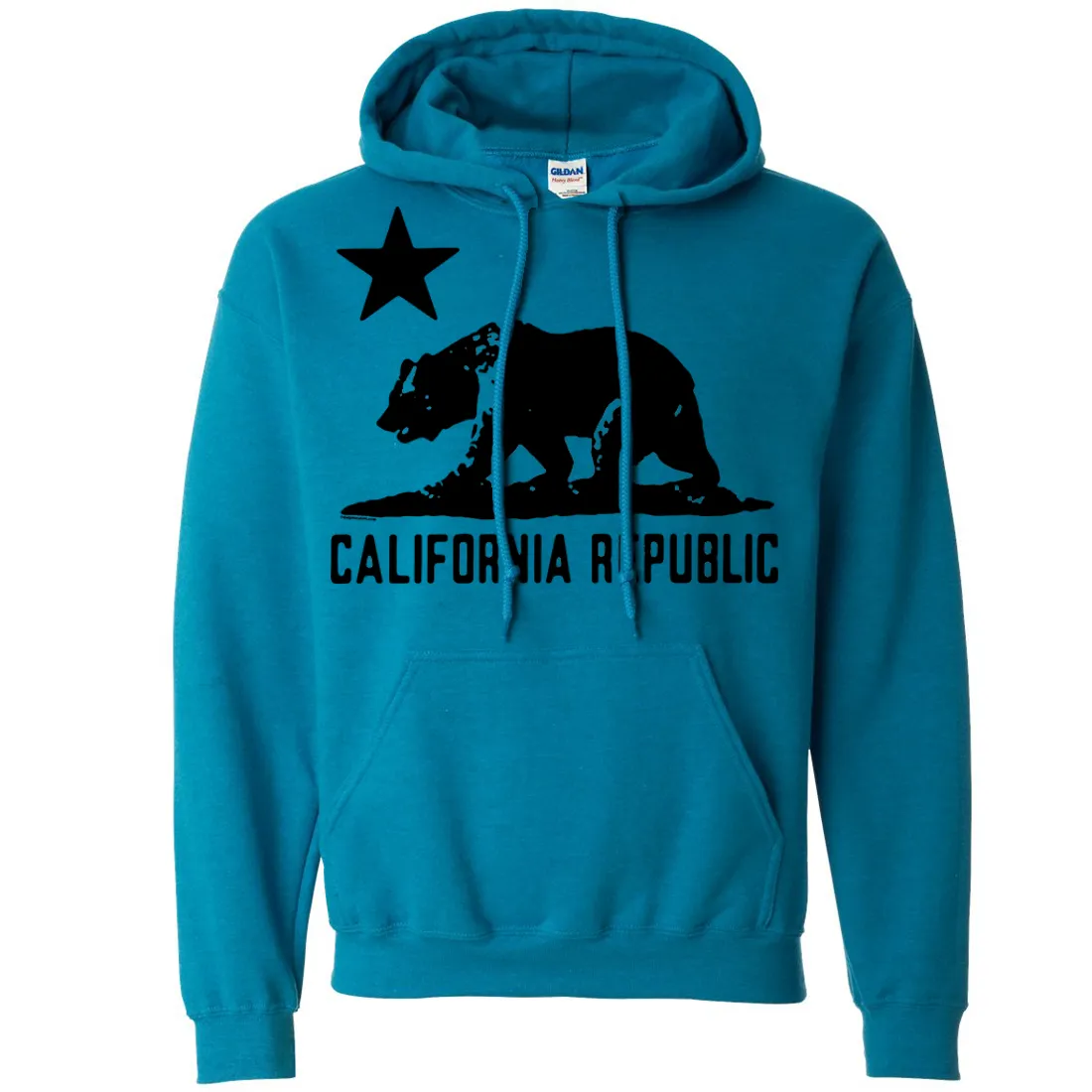 California Flag Black Oversized Silhouette Asst Colors Hoodie