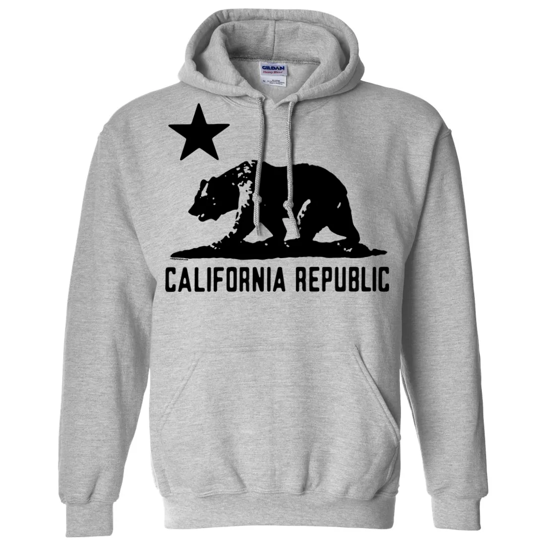 California Flag Black Oversized Silhouette Asst Colors Hoodie