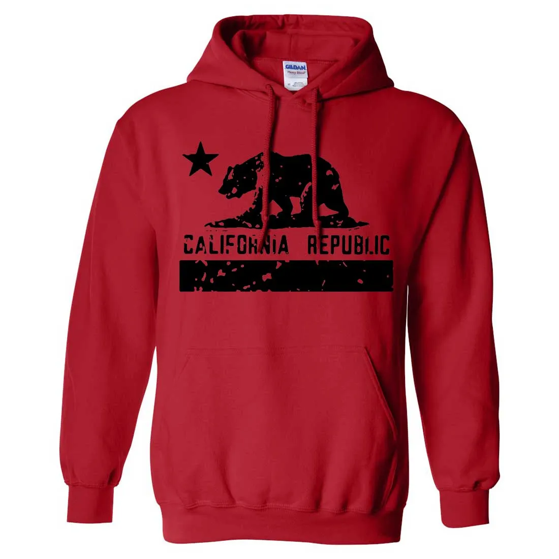 California Flag Black Print Silhouette Sweatshirt Hoodie