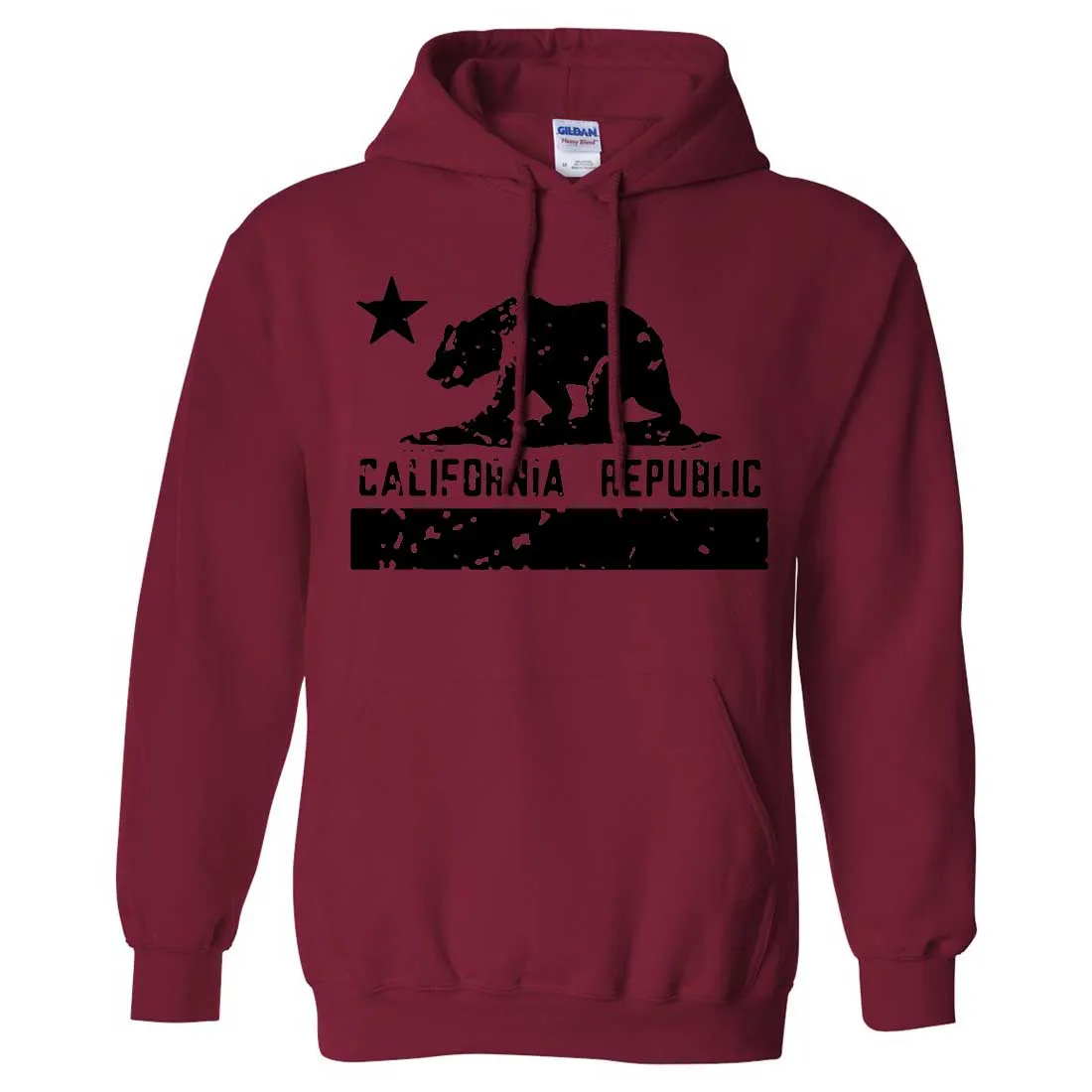 California Flag Black Print Silhouette Sweatshirt Hoodie