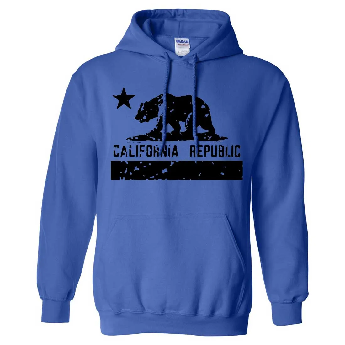 California Flag Black Print Silhouette Sweatshirt Hoodie