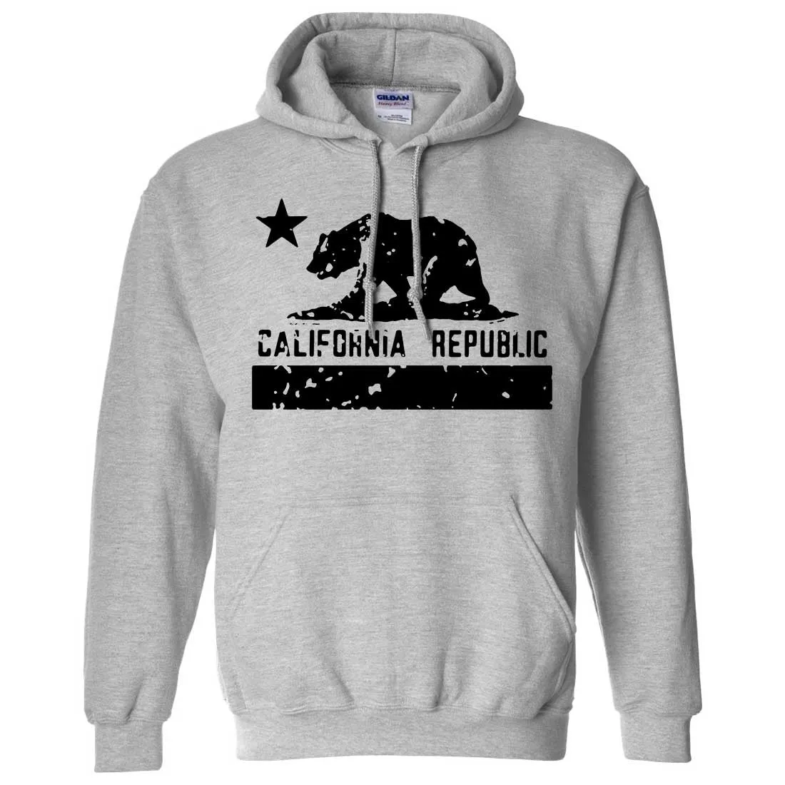 California Flag Black Print Silhouette Sweatshirt Hoodie