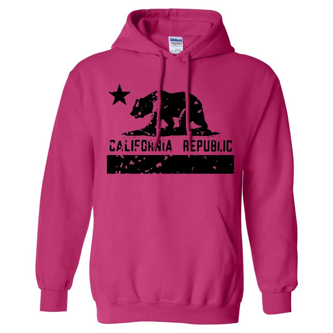 California Flag Black Print Silhouette Sweatshirt Hoodie