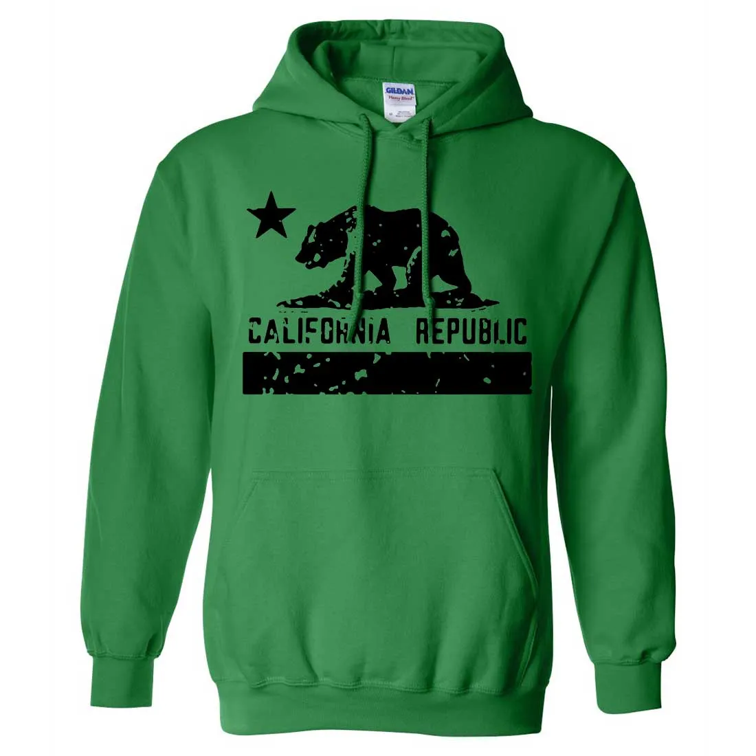 California Flag Black Print Silhouette Sweatshirt Hoodie