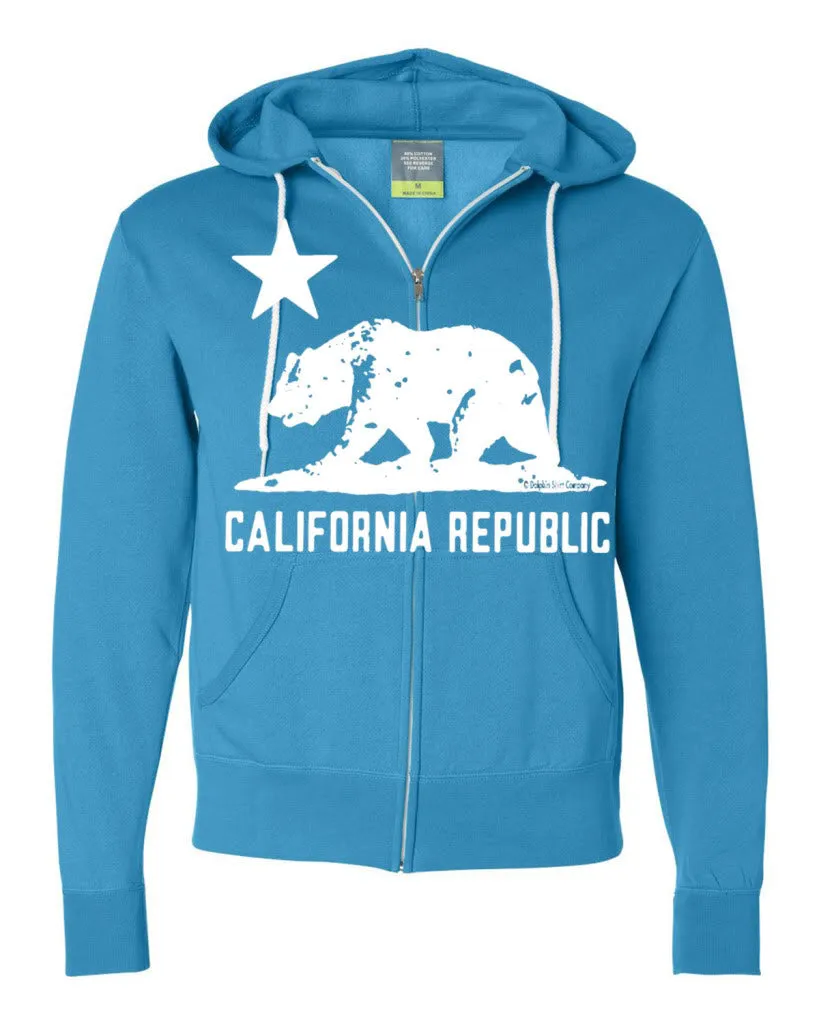 California Flag White Silhouette Zip-up Hoodie Asst Colors