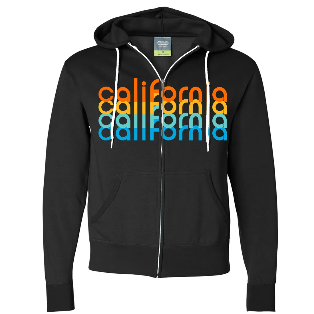 California Rainbow Stack Zip-Up Hoodie