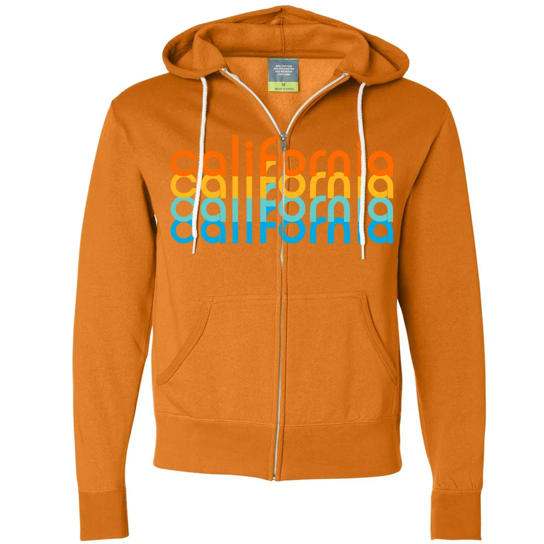 California Rainbow Stack Zip-Up Hoodie