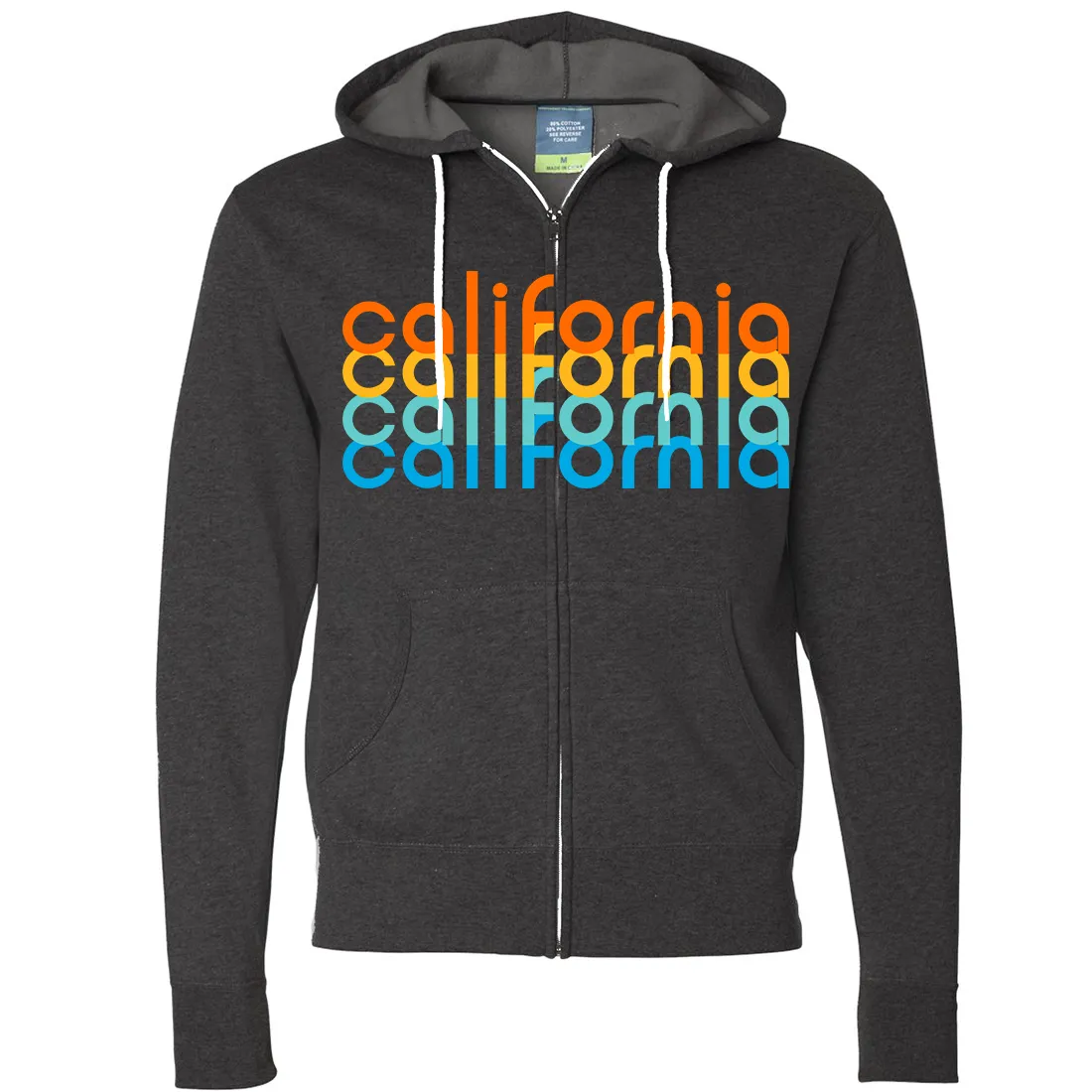 California Rainbow Stack Zip-Up Hoodie