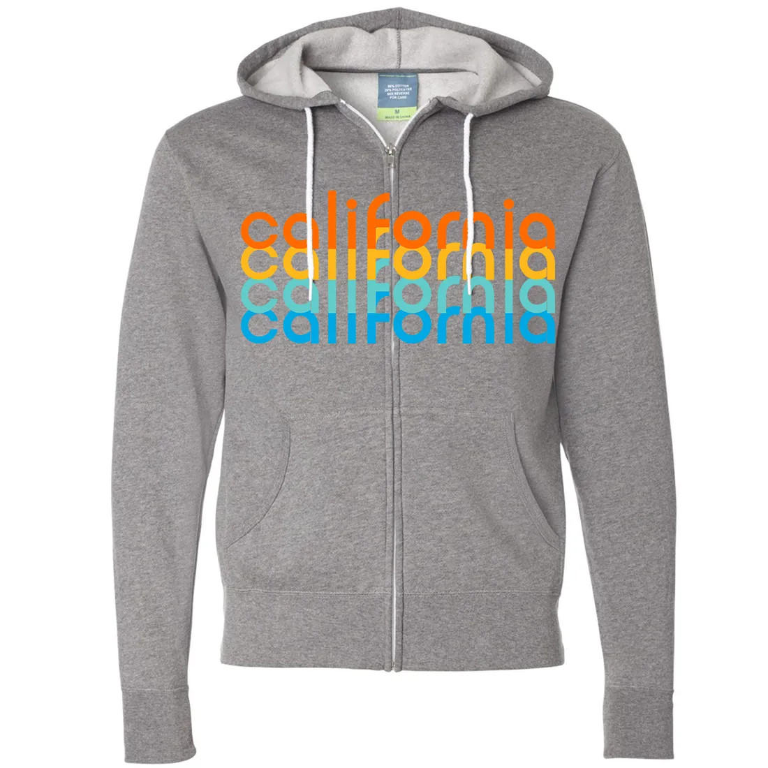 California Rainbow Stack Zip-Up Hoodie