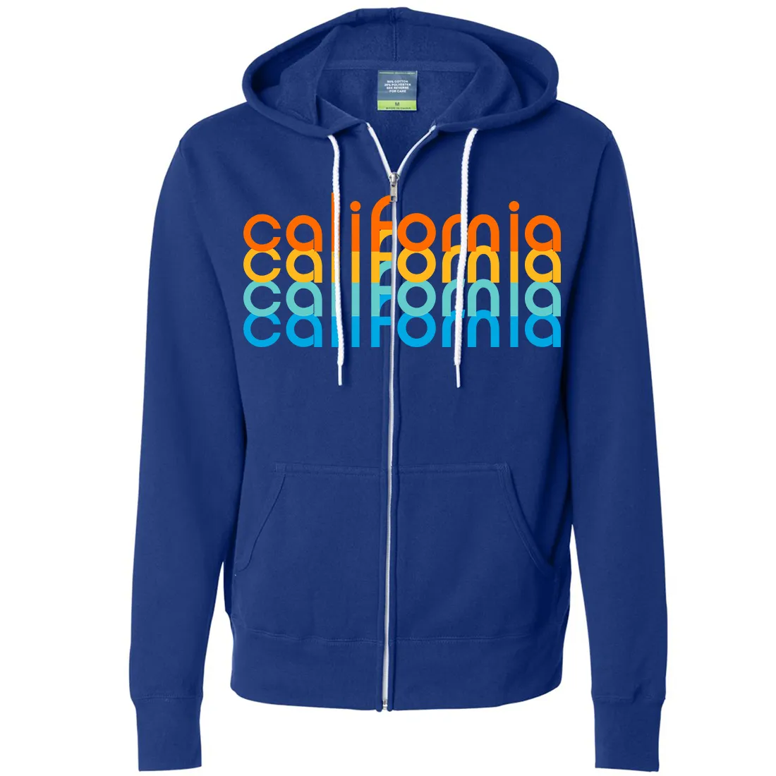 California Rainbow Stack Zip-Up Hoodie