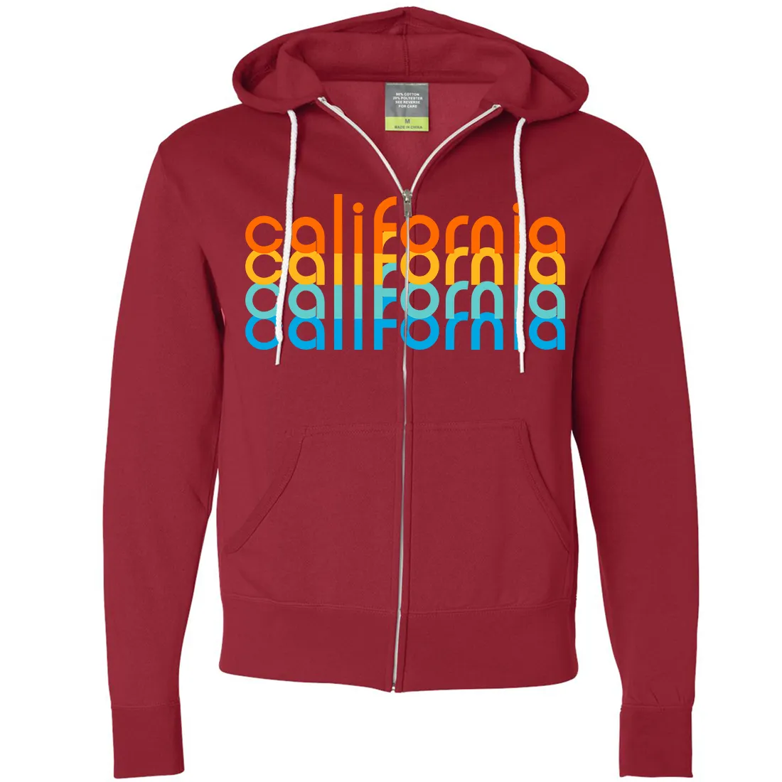 California Rainbow Stack Zip-Up Hoodie