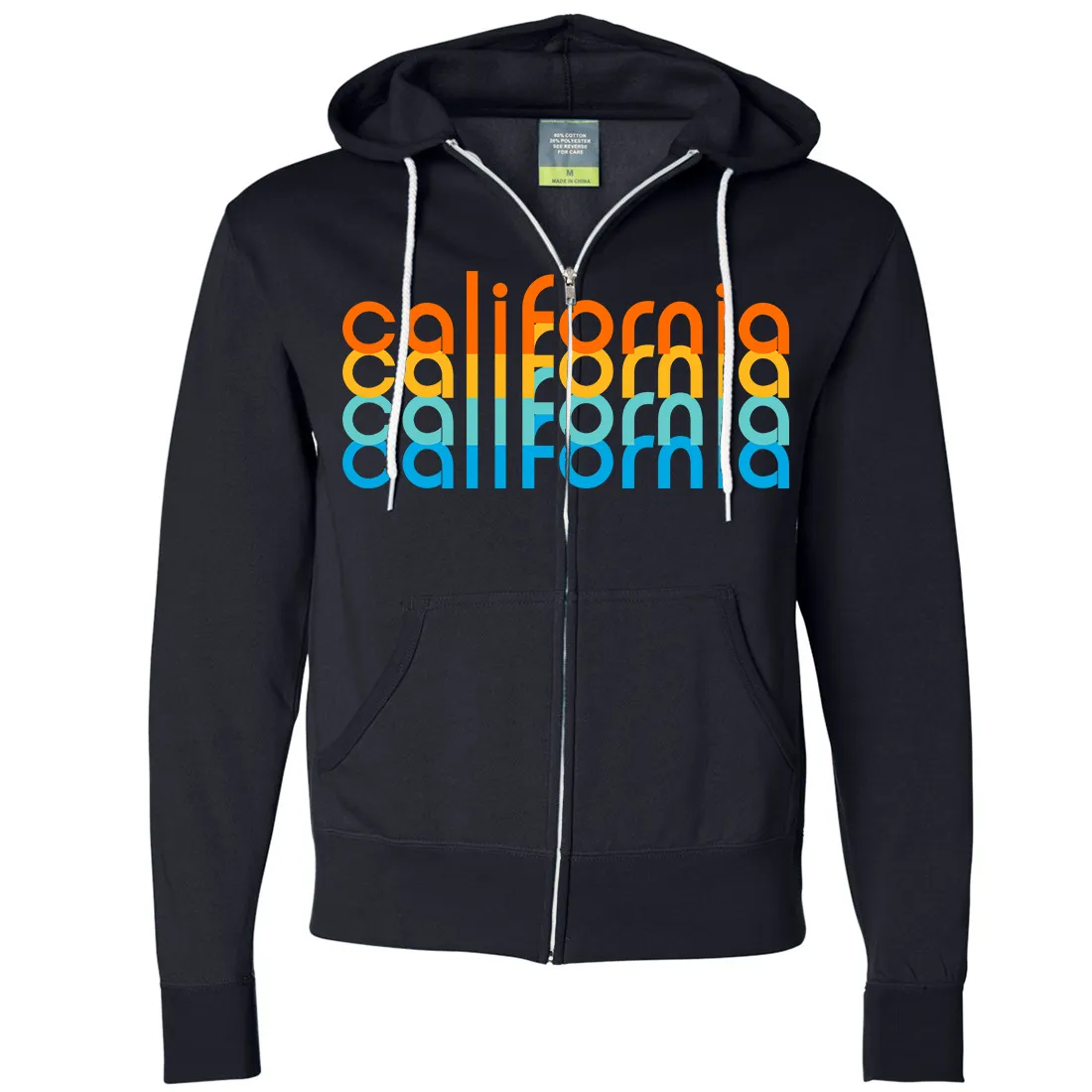 California Rainbow Stack Zip-Up Hoodie