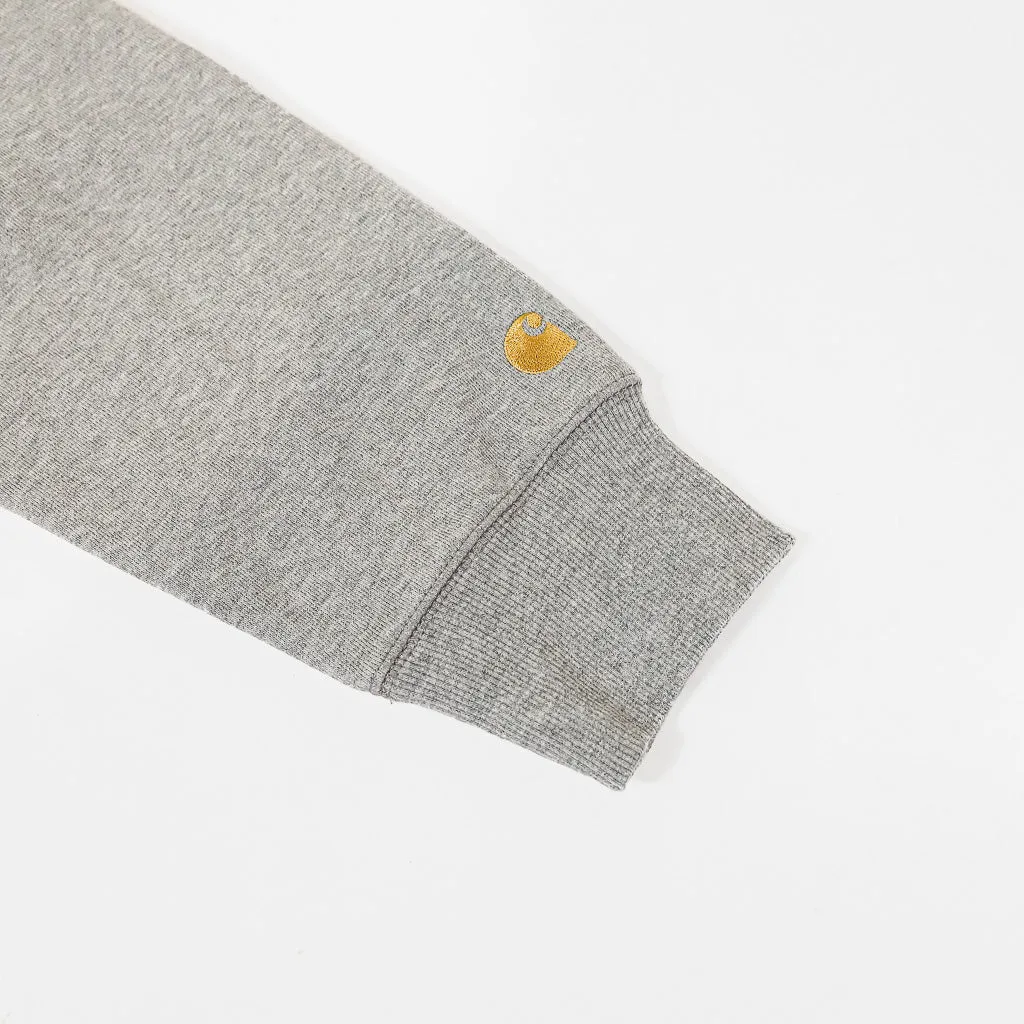 Carhartt WIP - Chase Pullover Hooded Sweatshirt - Grey Heather / Gold