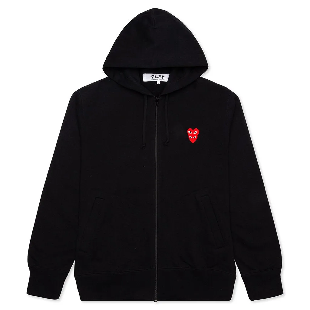 CDG PLAY Double Heart Full Zip Hoodie