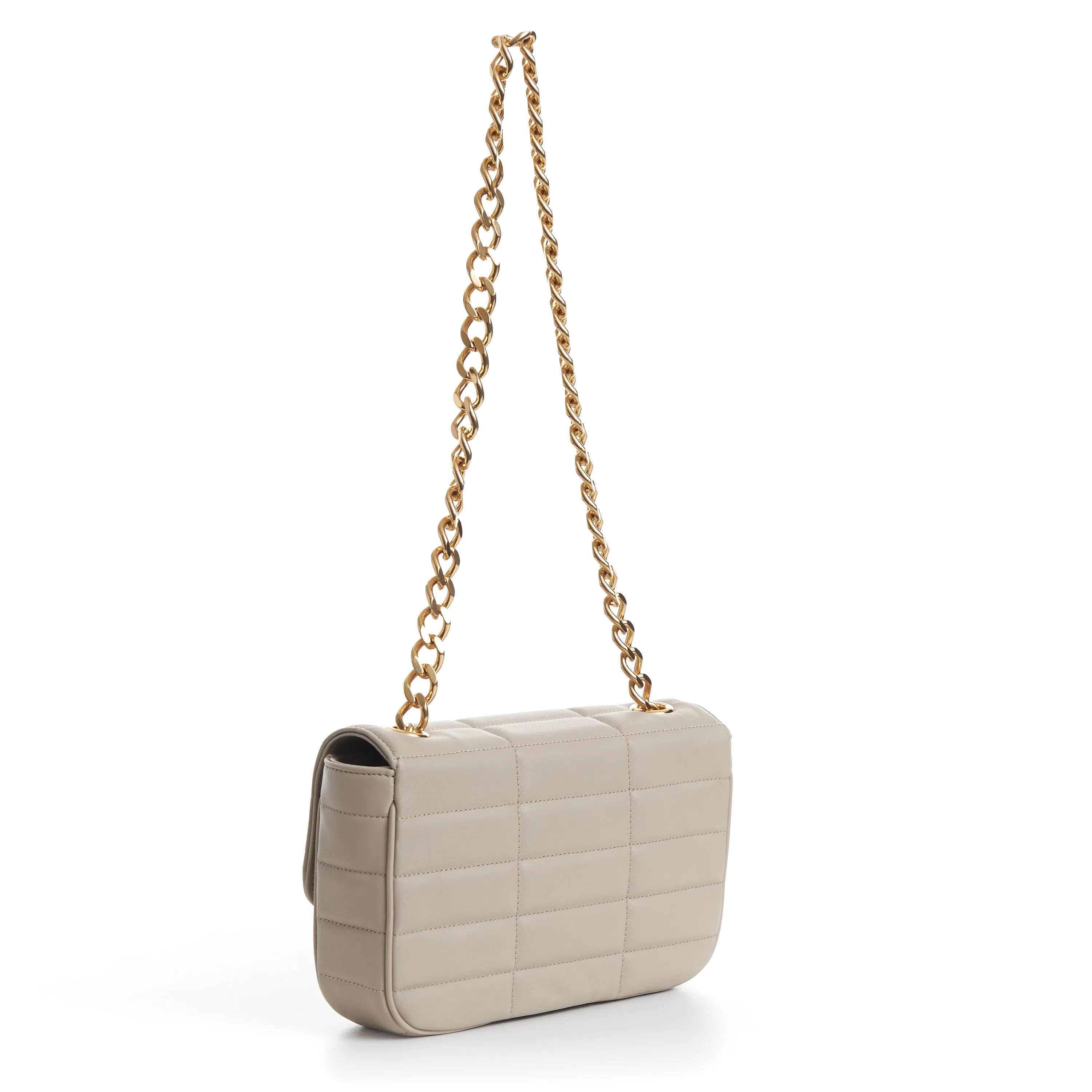 Chain Shoulder Bag Matelasse Monochrome Celine In Beige Quilted Leather